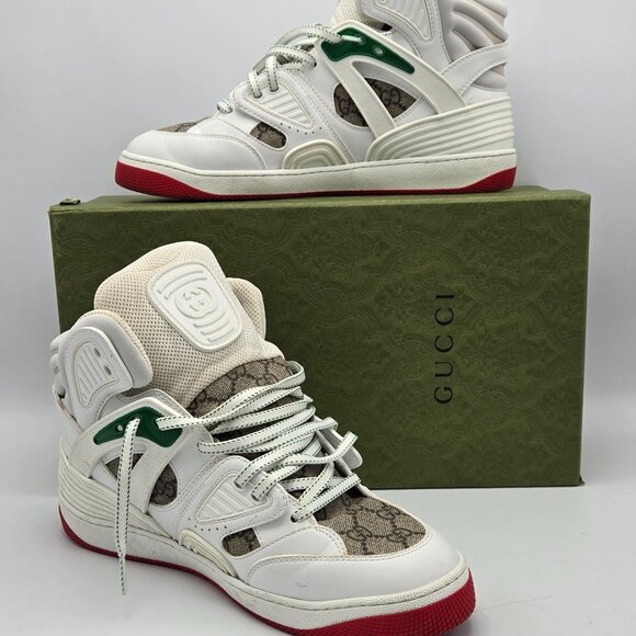 Gucci Sneakers Basket High Demetra Size 8 Men's - Picture 1 of 12